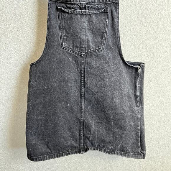 Forever 21 Black Mini Denim Overall Dress Women's M Country Western - Picture 3 of 5